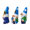 Sky Blue Hat Festive Holiday Gnome Set of Three Miniature Christmas Tabletop Figurine Statues| OrnamentallyYou - 4 of 4
