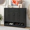 NicBex Shoe Cabinet with Adjustable Shelves and Metal Handles,Freestanding Shoe Storage Organizer with Open Storage for Entryway,Hallway - 2 of 4
