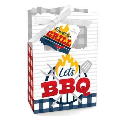 Big Dot of Happiness Fire Up the Grill - Summer BBQ Picnic Party Favor Boxes - Set of 12