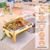 Gold 9QT Roll Top Chafing Dish - Stainless Steel Buffet Warmer with Visible Lid, Water Pan, Stand & Fuel Holder for Parties, Weddings, Hotels - 4 of 4