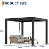 Aluminum Semi-Iron Aluminum Shutter Shed - Adjustable Roof Pergola, Outdoor Aluminum Pergola, Deck Pergola, Backyard Pergola, Grey Hardtop Gazebo - 4 of 4