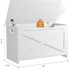 30" Wooden Storage Chest Bench, Spacious Toy Box with Safety Hinge, Easy Assembly for Entryway, Living Room, Bedroom - 3 of 4