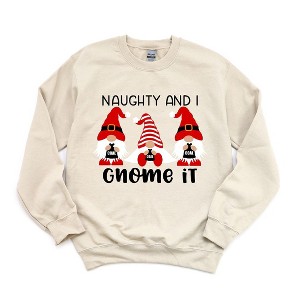 Simply Sage Market Women's Graphic Sweatshirt Naughty and I Gnome It - 1 of 4