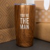 Pavilion Gift Company - The Man - 20 oz Wood Finish Stainless Steel Travel Tumbler - Portable Drinkware - 4 of 4