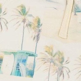 beige palm tree and teal