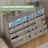 Grey Dresser for Bedroom with 8 Drawers, 55" Tall Wood Bedroom Dresser with Charging Station - 4 of 4