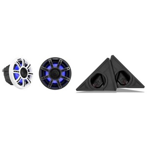 Kicker 51MSC65 6.5" Premium Marine LED Speakers and Front 6.5in Speaker Pods Compatible with Polaris Slingshot 2015-2025 - 1 of 4