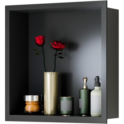 Stainless Steel Shower Niche, 12" X 12" No Tile Needed Recessed Shower Niche Shelf,Modern Wall Storage Niche for Bathroom Storage, Brushed