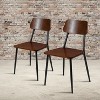 Flash Furniture Stackable Industrial Dining Chair with Gunmetal Steel Frame and Rustic Wood Seat, Set of 2 - image 2 of 4