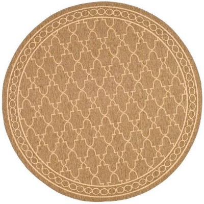 7'10" Round Gibson Outdoor Rug Beige - Safavieh