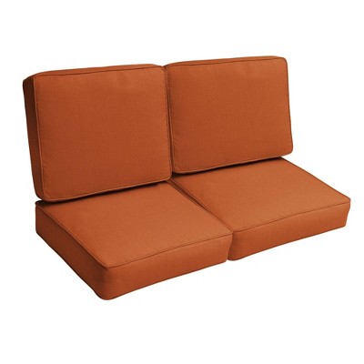 Sunbrella 2pc Outdoor Deep Seat Pillow And Cushion Set Rust Orange : Target