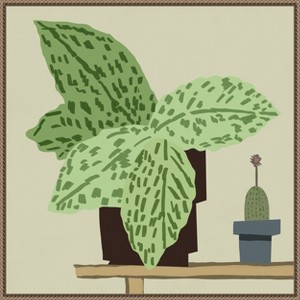 Amanti Art Large Leafy Plant by Little Dean Canvas Wall Art Print Framed - 1 of 4