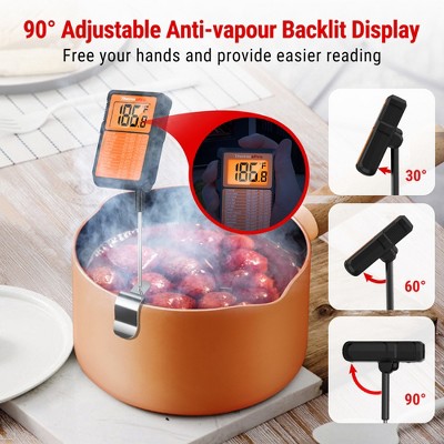 ThermoPro Waterproof Digital Candy and Meat Thermometer with Pot Clip