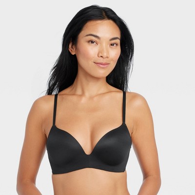 All.you. Lively Women's All Day Deep V No Wire Bra - Jet Black 32c : Target
