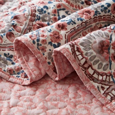510 Design 3pc King Valerie Boho Floral Reversible Quilt Set Pink — фото 5