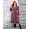Plus Size Women's Button Pocket Midi Sweater Dress - 2 of 4