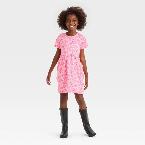 Girls' Short Sleeve Gauze Dress - Cat & Jack™ Pink M : Target