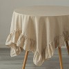 Deerlux 100% Pure Linen Washable Tablecloth with Ruffle Trim - image 3 of 4