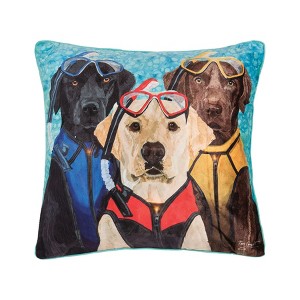 C&F Home 18" x 18" Snorkel Dog Light-Up LED Throw Pillow - 1 of 3