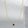 Ross-Simons 0.70 Carat Garnet Paper Clip Link Necklace in 18kt Gold Over Sterling - 3 of 4