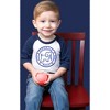 Pavilion Gift Company - Puppie Love - 6-12 Months 3/4 Length Navy Sleeve Onesie - Leotards and Bodysuits - 3 of 4