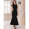 INSPIRE CHIC Women's Cocktail Boat Neck Sleeveless Elegant Fishtail Maxi Dress - 3 of 4