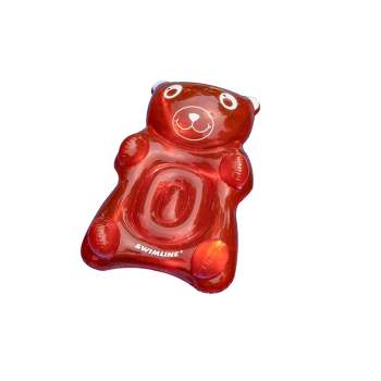 Swimline 60" Inflatable Gummy Bear 1-Person Swimming Pool Float - Transparent Red