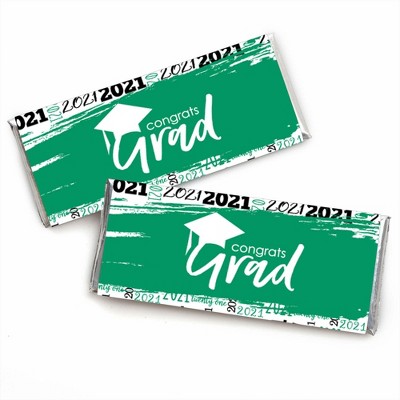 Big Dot of Happiness Green Grad - Best is Yet to Come - Candy Bar Wrapper Green 2021 Graduation Party Favors - Set of 24