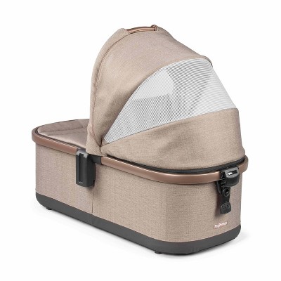 Beige and Pink Foldable Bassinet with Home Stand