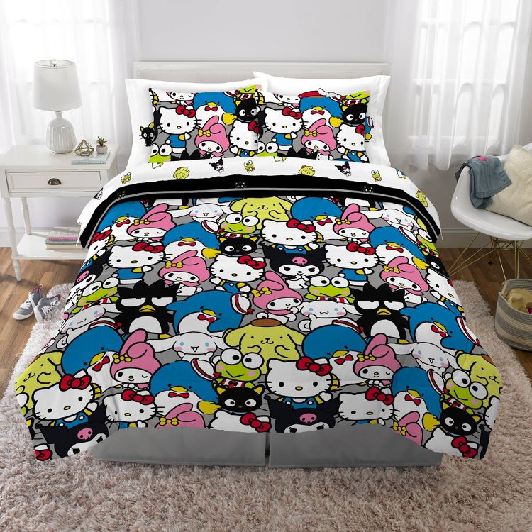 Hello Kitty and Friends Full Bedding Bundle: Multicolored Comforter Set, Polyester, Includes Sheets & Pillowcases, Sanrio, 1 of 13