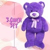 LotFancy 3 Feet Giant Teddy Bear Stuffed Animal, 39" Large Purple Bear Plush Toy with Footprints - 2 of 4