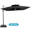 Crestlive Products 11FT Patio Double Top Cantilever Umbrella with Light and Base Set Outdoor 360° Rotation 6 Heights Adjustable Offset Umbrella - 2 of 4
