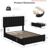 Full/Queen/King Size Bed Frame, Platform Storage Bed w/ 4 Drawers, Upholstered w/Adjustable Headboard, Wood Slat Support - 2 of 4