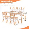 Costway Kids Height Adjustable Table and 4 Chairs Set with Graffiti Desktop - 3 of 4