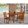 HomeStock 5-Pc Saddle Brown Finish Solid Wood Top - Dining Room Set with Leaf - Seats 4 - 2 of 4