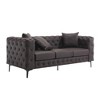 3 Pieces Living Room Sofa Loveseat Chair Set Modern Faux Leather Couch with Pillows -Morden Fort - 3 of 4