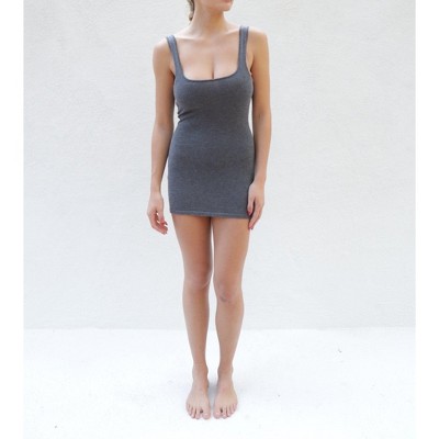 Women's Merino Blend Sage Short Tank Dress in Smoke by Tomorrow Studio