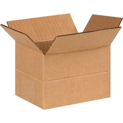 The Packaging Wholesalers 6" x 4" x 4" Multi-Depth Shipping Boxes Brown 25/Bundle (MD644) BS060404MD