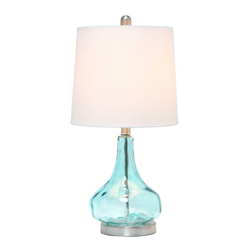 Rippled Glass Table Lamp with Fabric Shade - Lalia Home, 2 of 9