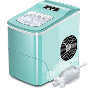 ZAFRO Ice Makers Countertop with Self-Cleaning, 26lbs/24hrs, 9 Cubes Ready in 6 Mins, Portable Ice Machine with 2 Sizes, Green - 1 of 4
