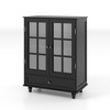 JUJABU Minimalist Wood Storage Cabinet with Glass Double Doors & Drawer for Dining Room, Living Room, Hallway or Entry - 2 of 4