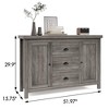 Large Storage with 3 Drawers and 2 Doors - Farmhouse Coffee Bar Cabinet with Retro Handles - Adjustable Shelves - 3 of 4