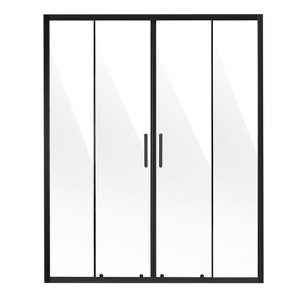 VEVOR Semi-frameless Shower Door, 57.8-59 W x 70 H in, Double Sliding Glass Door with 1/4 in(6mm) Clear Tempered Glass, Matte Black - 1 of 4