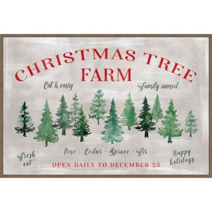 Amanti Art Christmas Tree Farm Sign by Rosana Laiz Blursbyai Canvas Wall Art Print Framed - 1 of 4