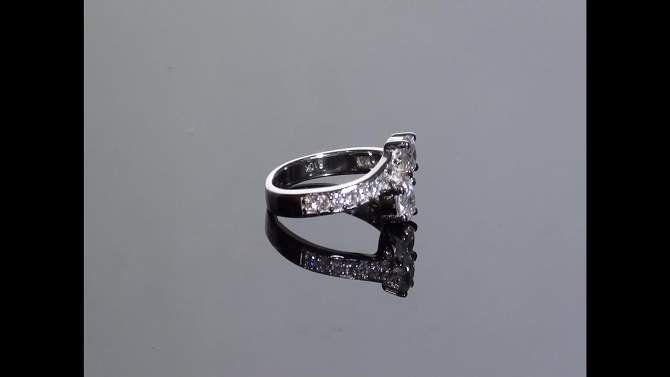 Pompeii3 1 Carat Forever Us Diamond Two Stone Engagement Ring 10K White Gold, 2 of 8, play video
