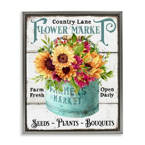 Stupell Industries Country Lane Flower Market Floating Frame Canvas Art - 1 of 4