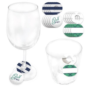 Big Dot of Happiness Par-Tee Time - Golf - Birthday or Retirement Party Paper Beverage Markers for Glasses - Drink Tags - Set of 24 - 1 of 4