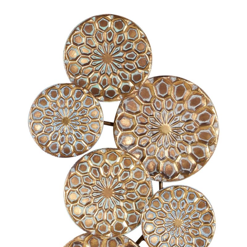Metal Plate Wall Decor with Embossed Design Gold - Olivia &#38; May, 5 of 17
