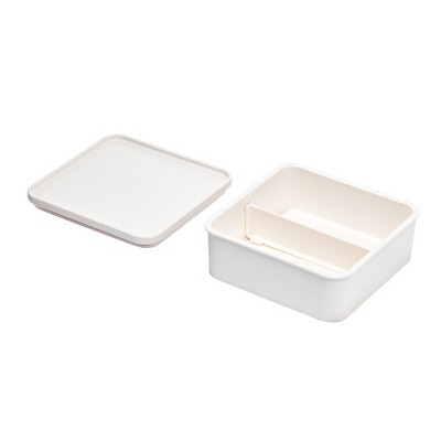 iDesign Food Storage Container with Divider and Airtight Lid - White