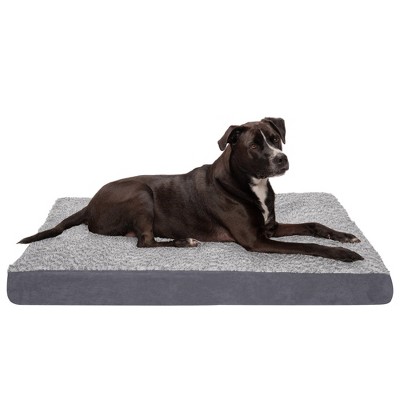 FurHaven Two-Tone Faux Fur & Suede Deluxe Memory Foam Dog Bed